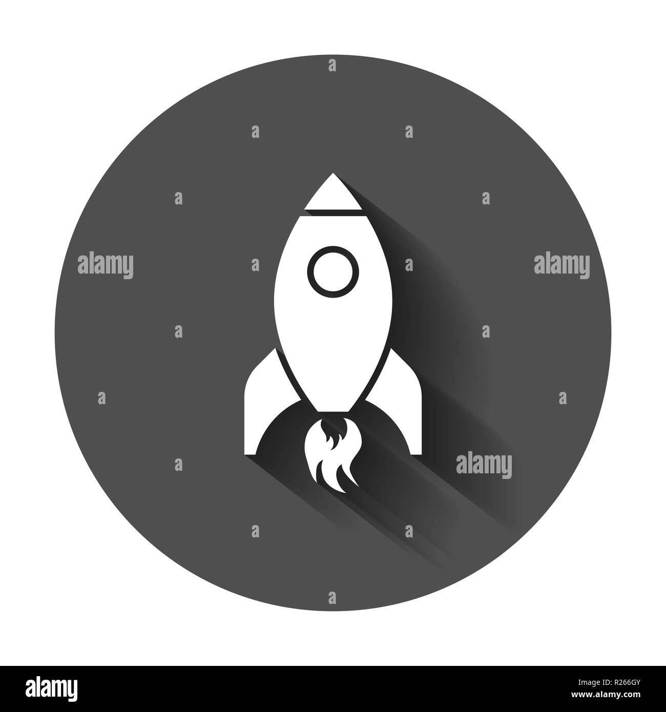 Rocket space ship icon in flat style. Spaceship vector illustration ...
