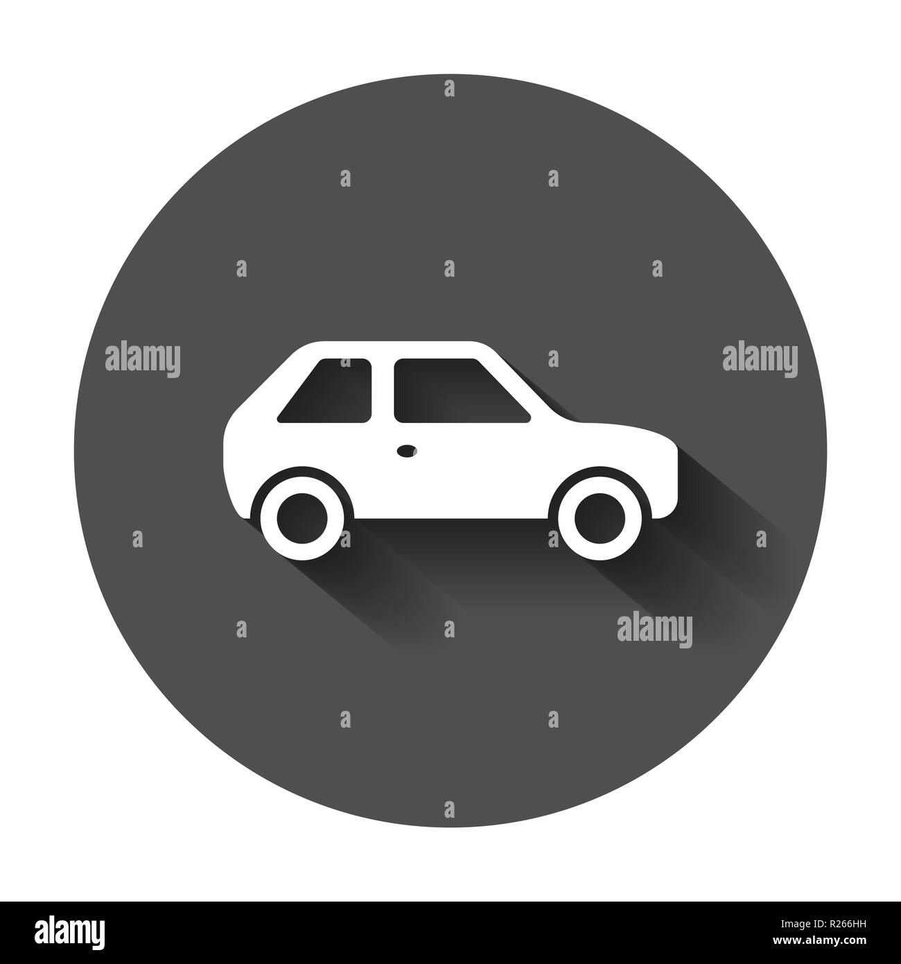 Car icon in flat style. Automobile car vector illustration with long ...