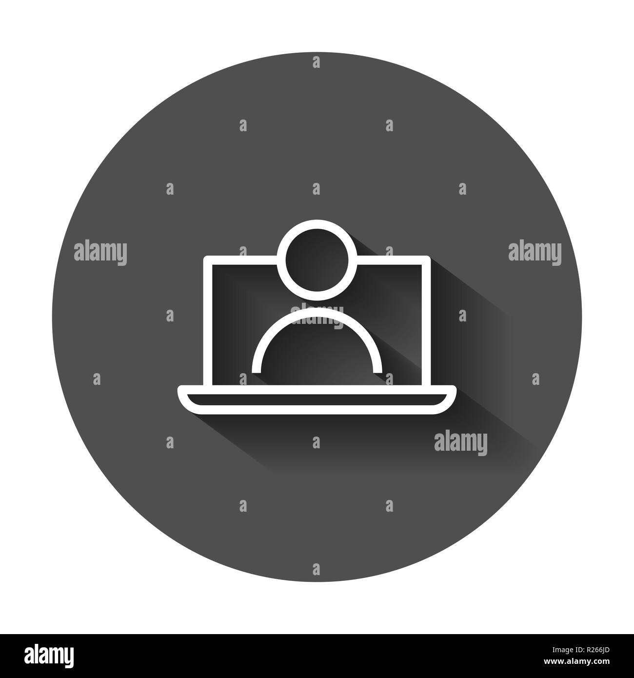 Online training process icon in flat style. Webinar seminar vector ...
