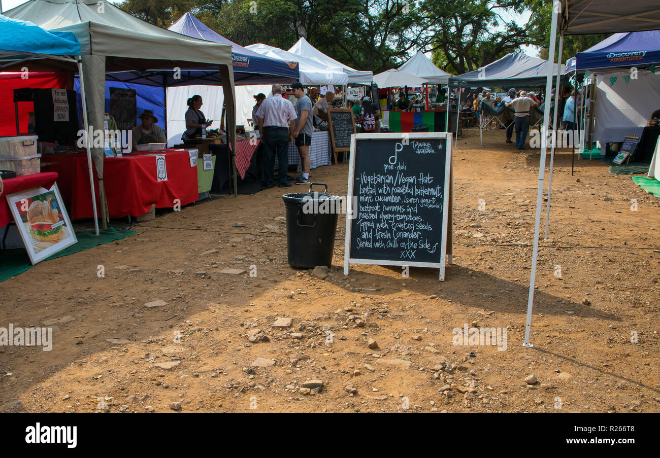 Early morning at the Hazel food market in Pretoria, South Africa Stock