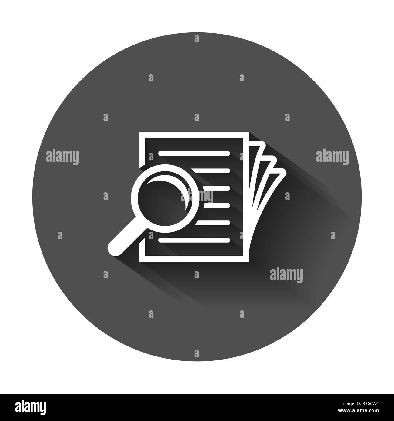 Scrutiny Document Plan Icon In Flat Style. Review Statement Vector ...