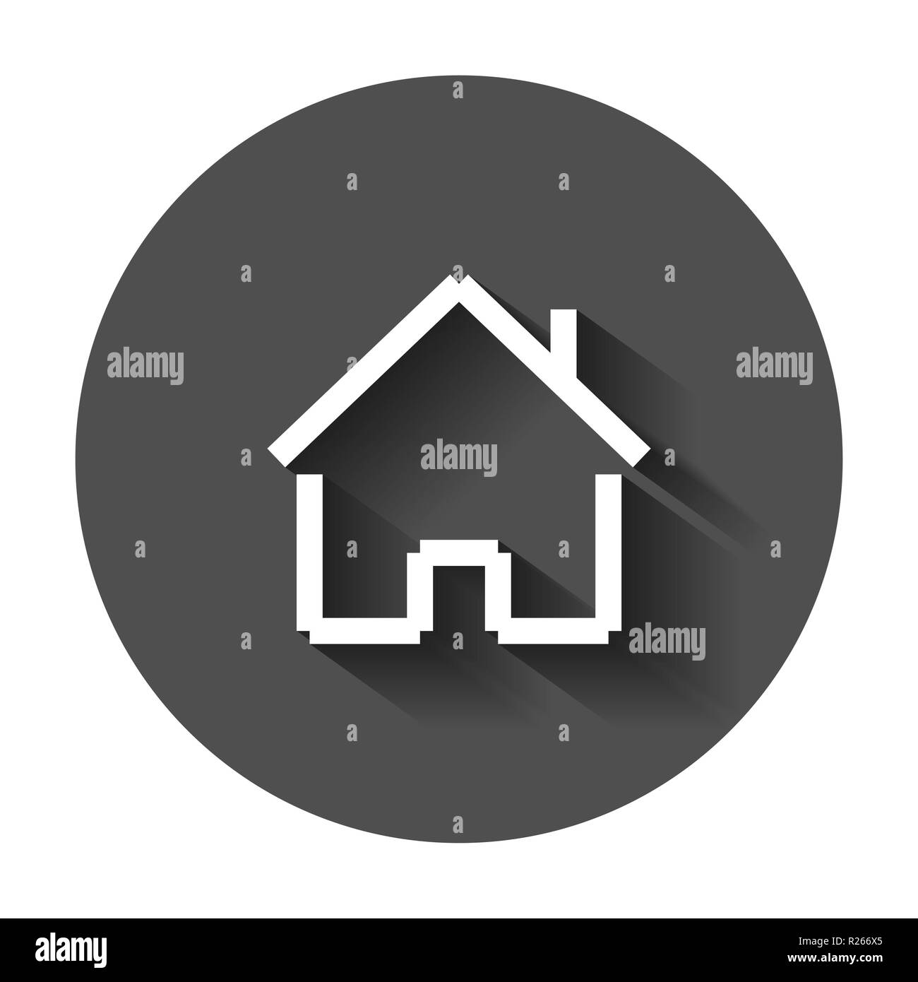 House building icon in flat style. Home apartment vector illustration ...