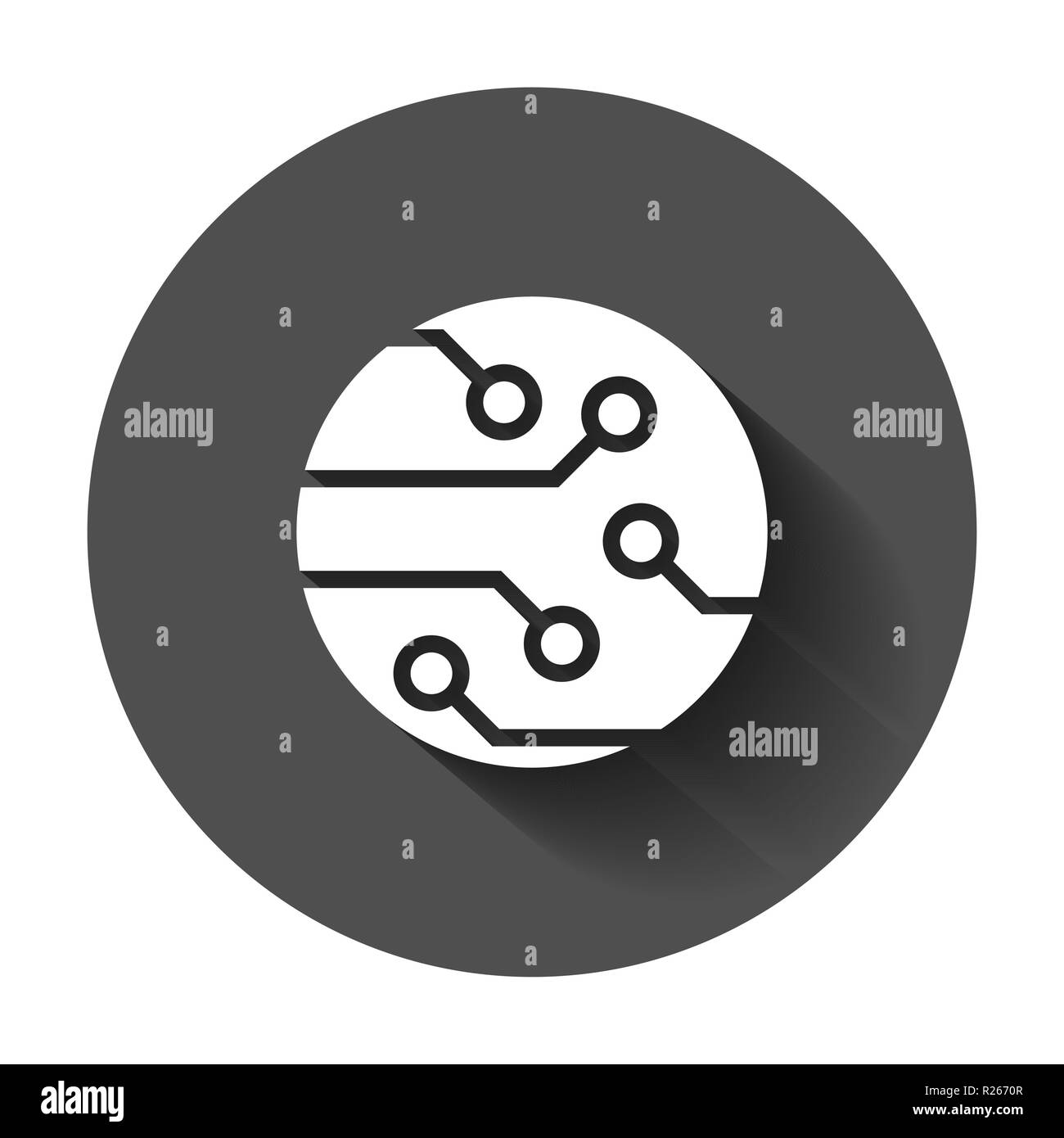 Circuit board icon in flat style. Technology microchip vector ...