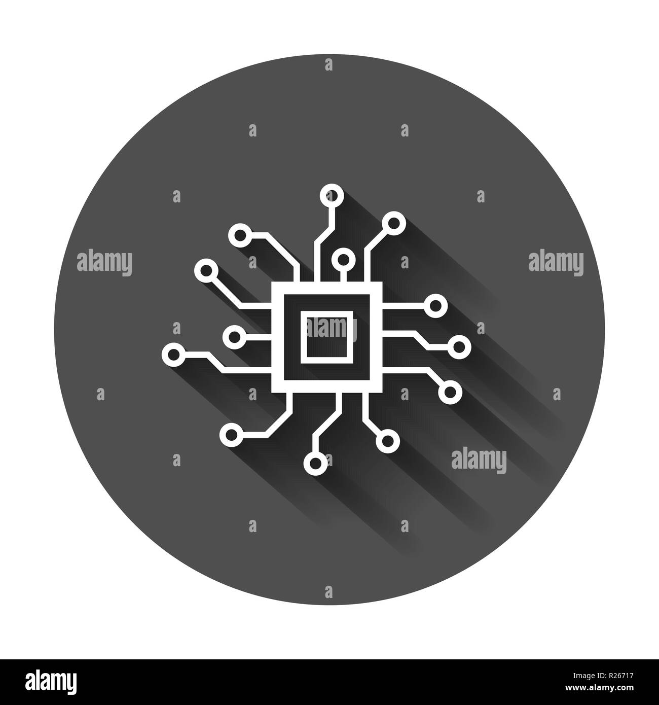 Circuit board icon in flat style. Technology microchip vector ...