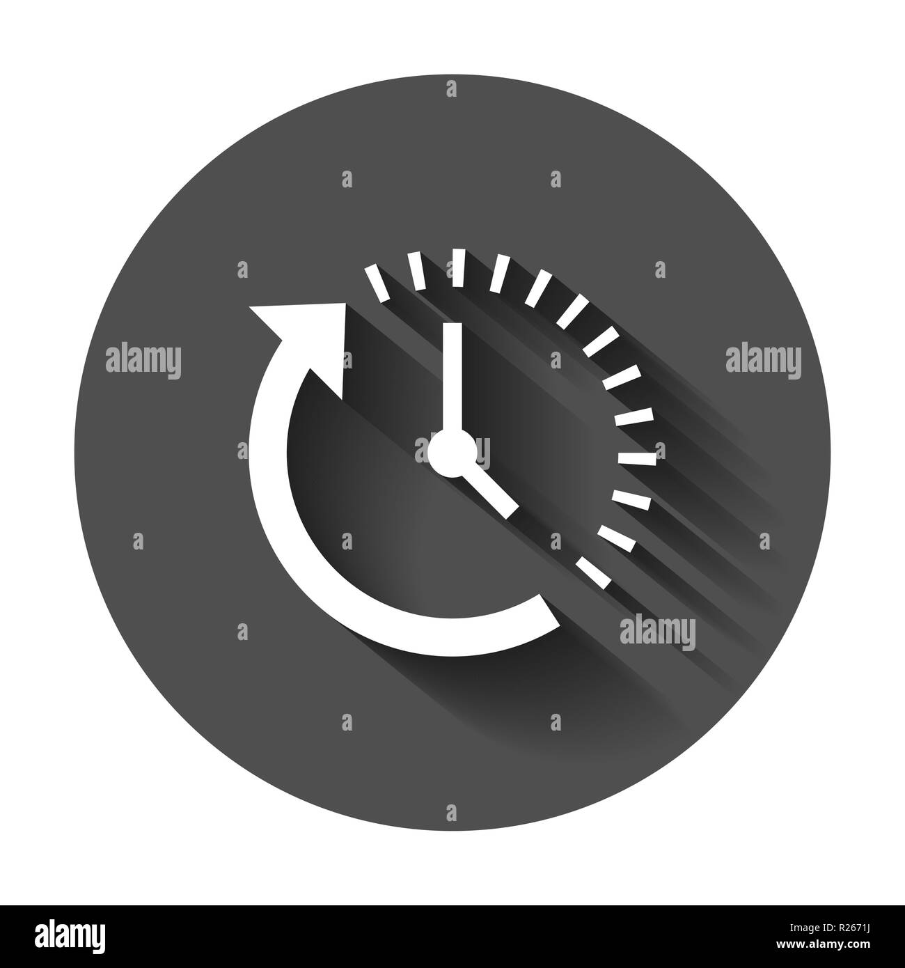 Clock countdown icon in flat style. Time chronometer vector
