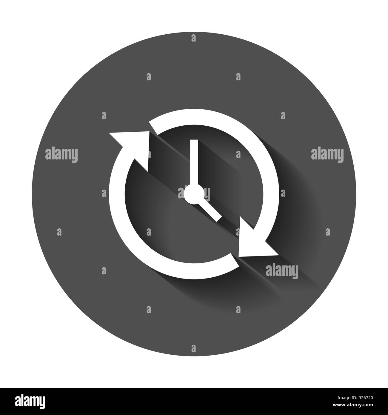 Clock countdown icon in flat style. Time chronometer vector ...