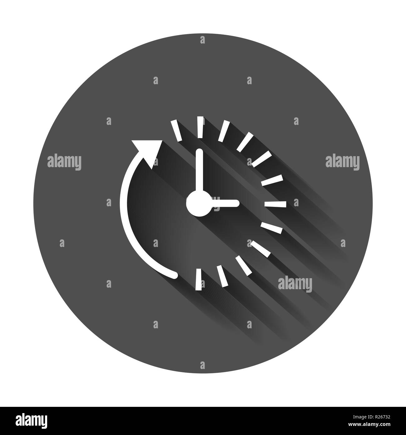 Clock countdown icon in flat style. Time chronometer vector