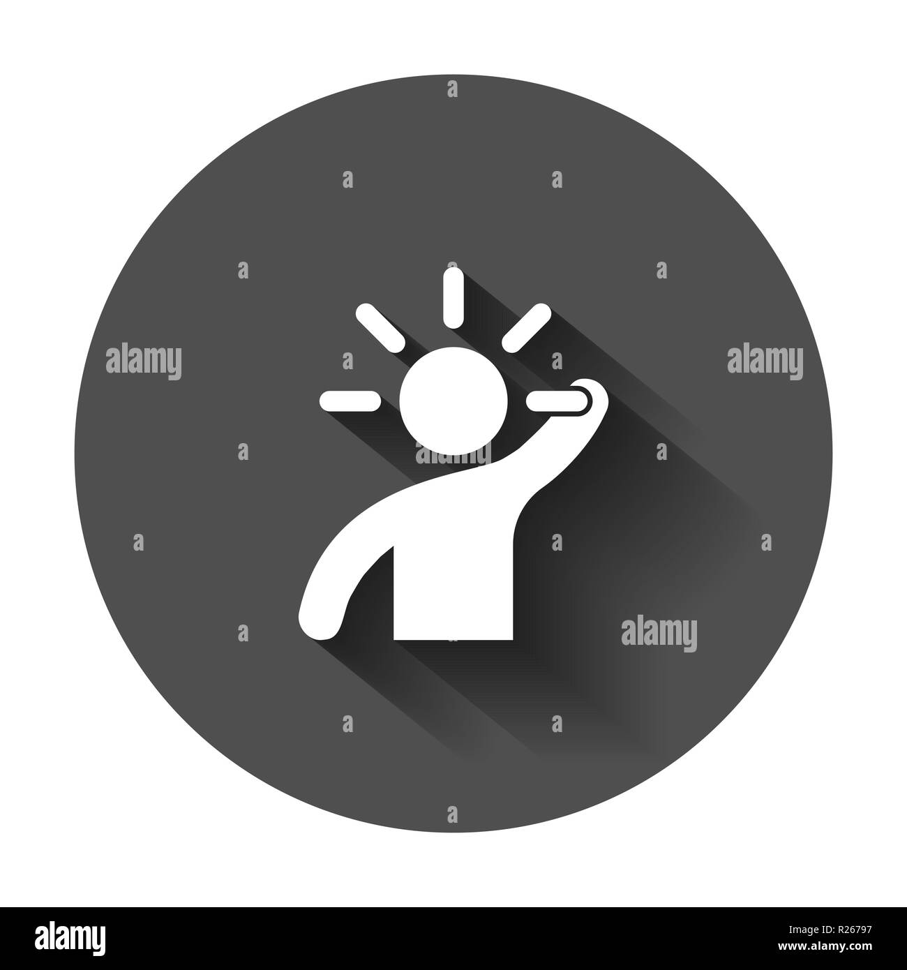 Mind people icon in flat style. Human frustration vector illustration with long shadow. Mind thinking business concept. Stock Vector