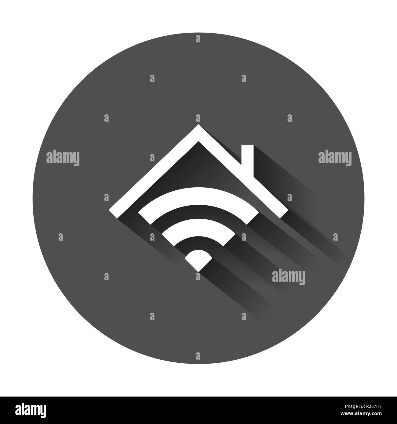 Smart home icon in flat style. House control vector illustration with ...
