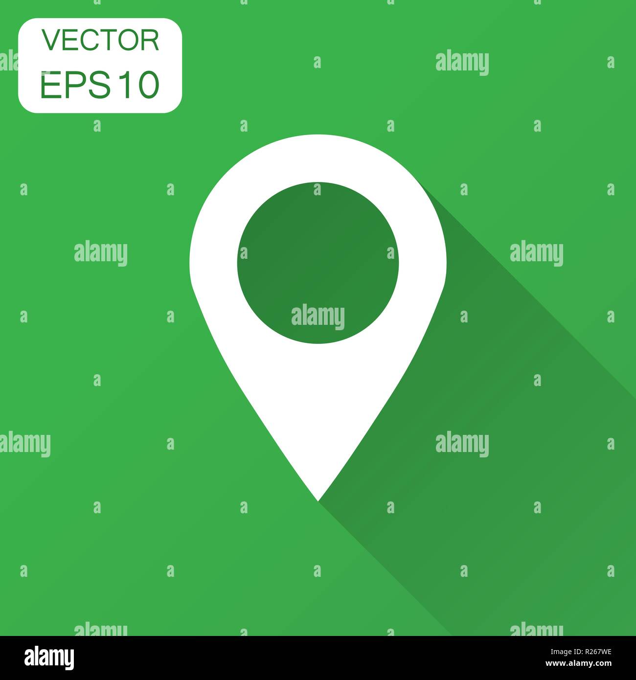 Pin map icon in flat style. Gps navigation vector illustration with ...