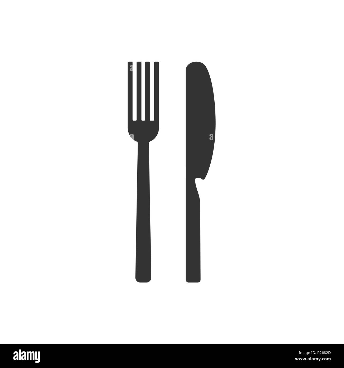 Cultery icon, knife fork spoon sign. Flat design, vector Stock Vector ...