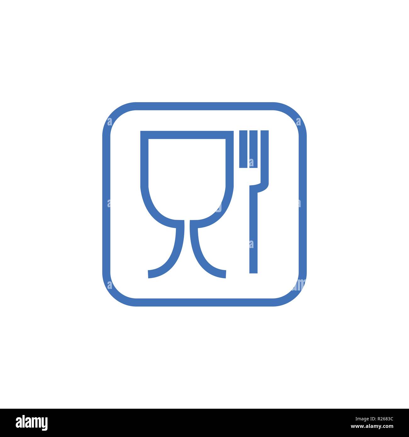Food safe symbol. Not suitable for food icon. No food grade symbol