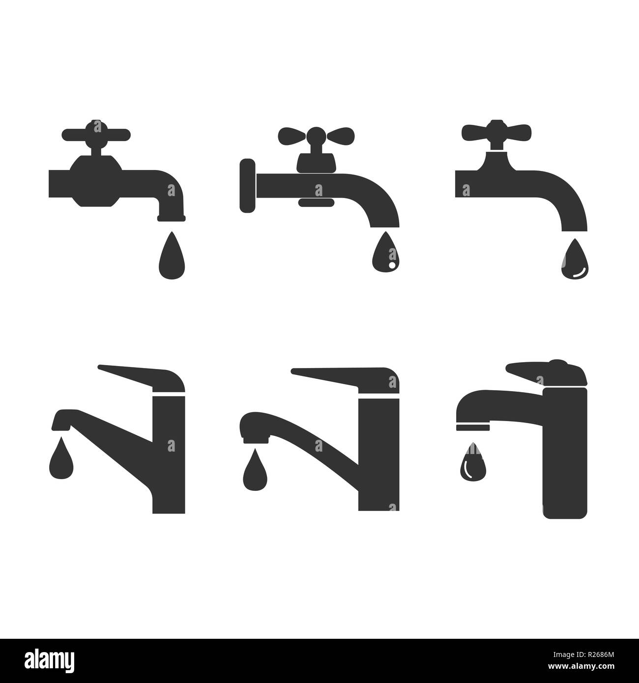 Faucet icon, water tap sign. Set faucet. Vector illustration Flat Stock Vector Image & Art Alamy