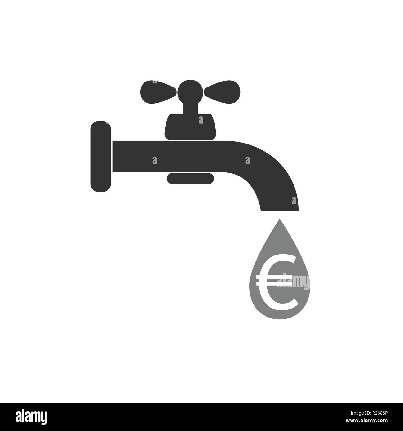 Faucet icon, money sign - euro. water tap sign. Vector illustration Stock  Vector Image & Art - Alamy