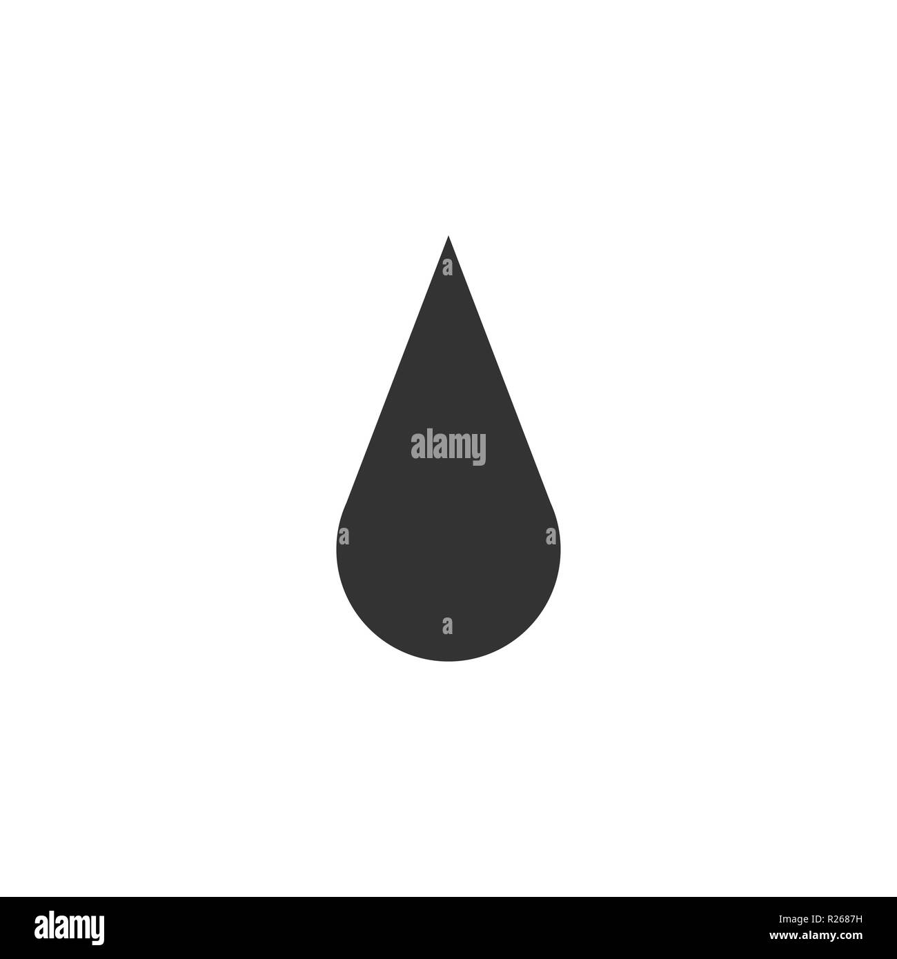 Water drop icon. Vector illustration, flat design. Grey on white Stock Vector
