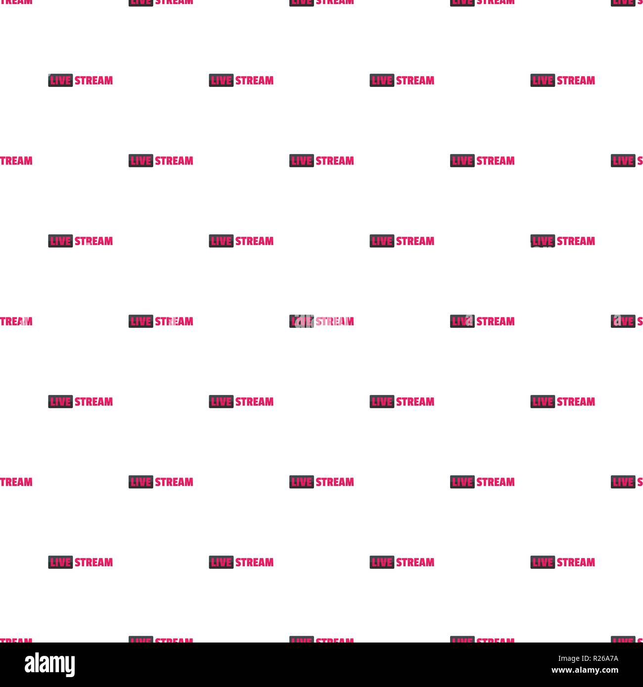 Live stream pattern seamless in flat style for any design Stock Vector