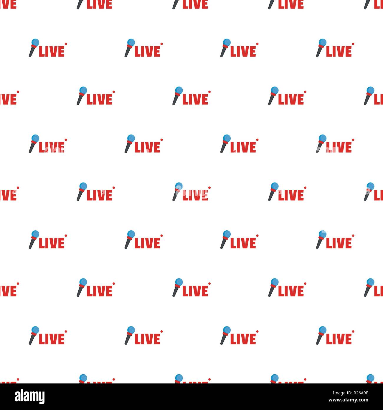 Live microphone pattern seamless in flat style for any design Stock Vector