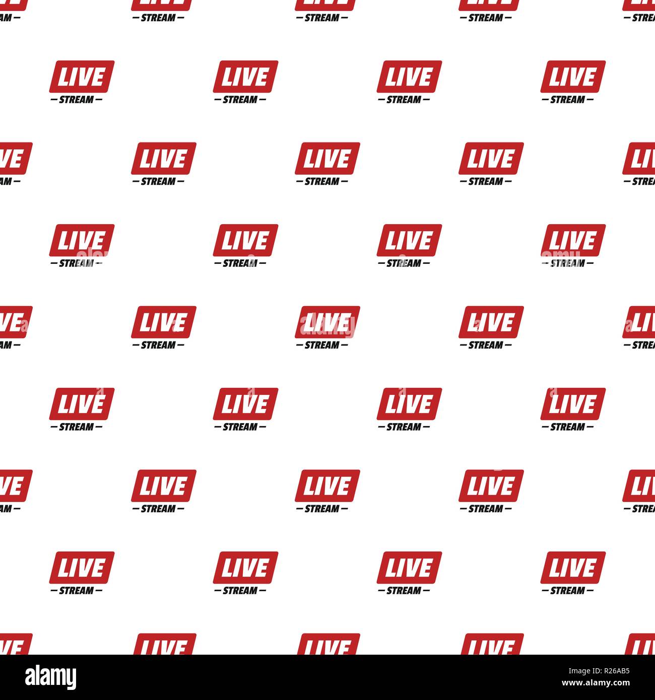 Hot live stream pattern seamless in flat style for any design Stock Vector