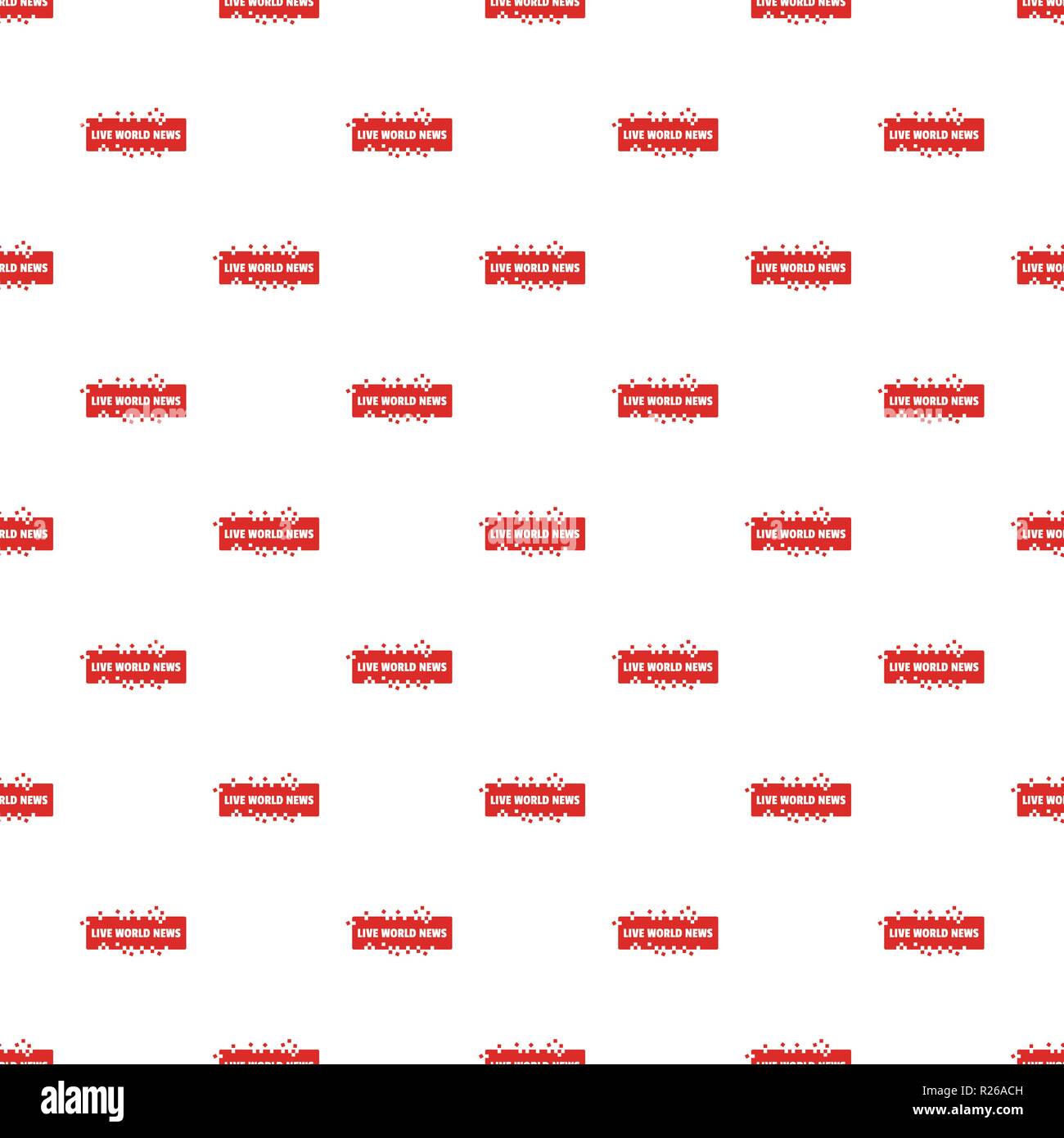 Live world news pattern seamless in flat style for any design Stock Vector