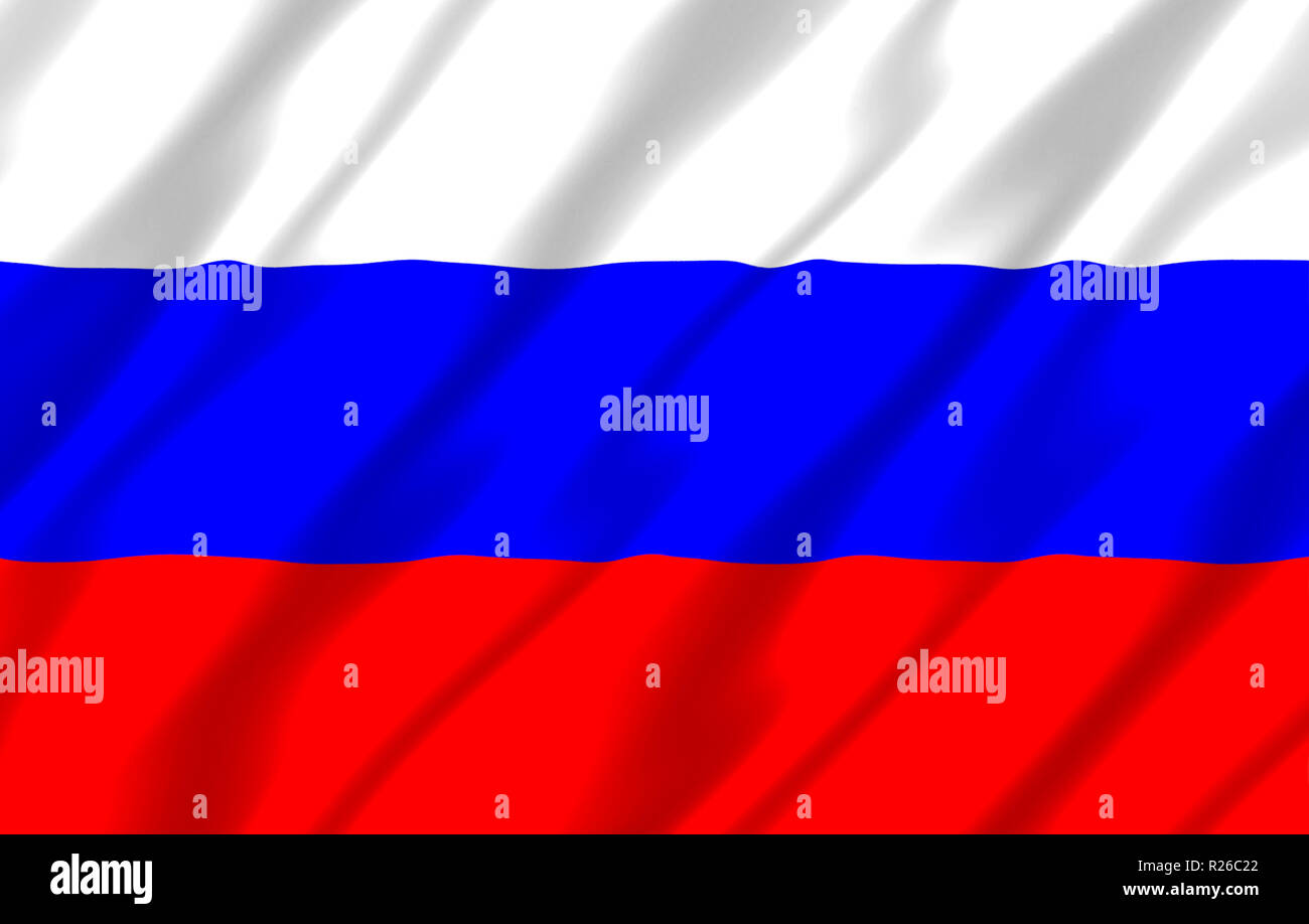Russia 3D waving flag illustration. Texture can be used as background ...