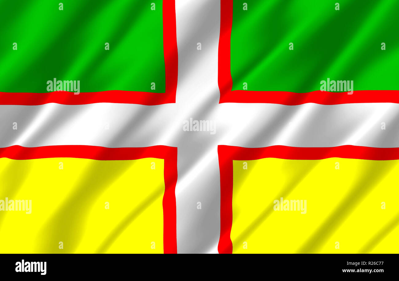 Drapeau Du SaguenayLacSaintJean 3D waving flag illustration. Texture