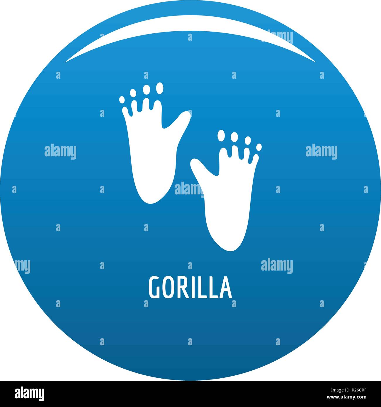 Gorilla step icon vector blue circle isolated on white background  Stock Vector