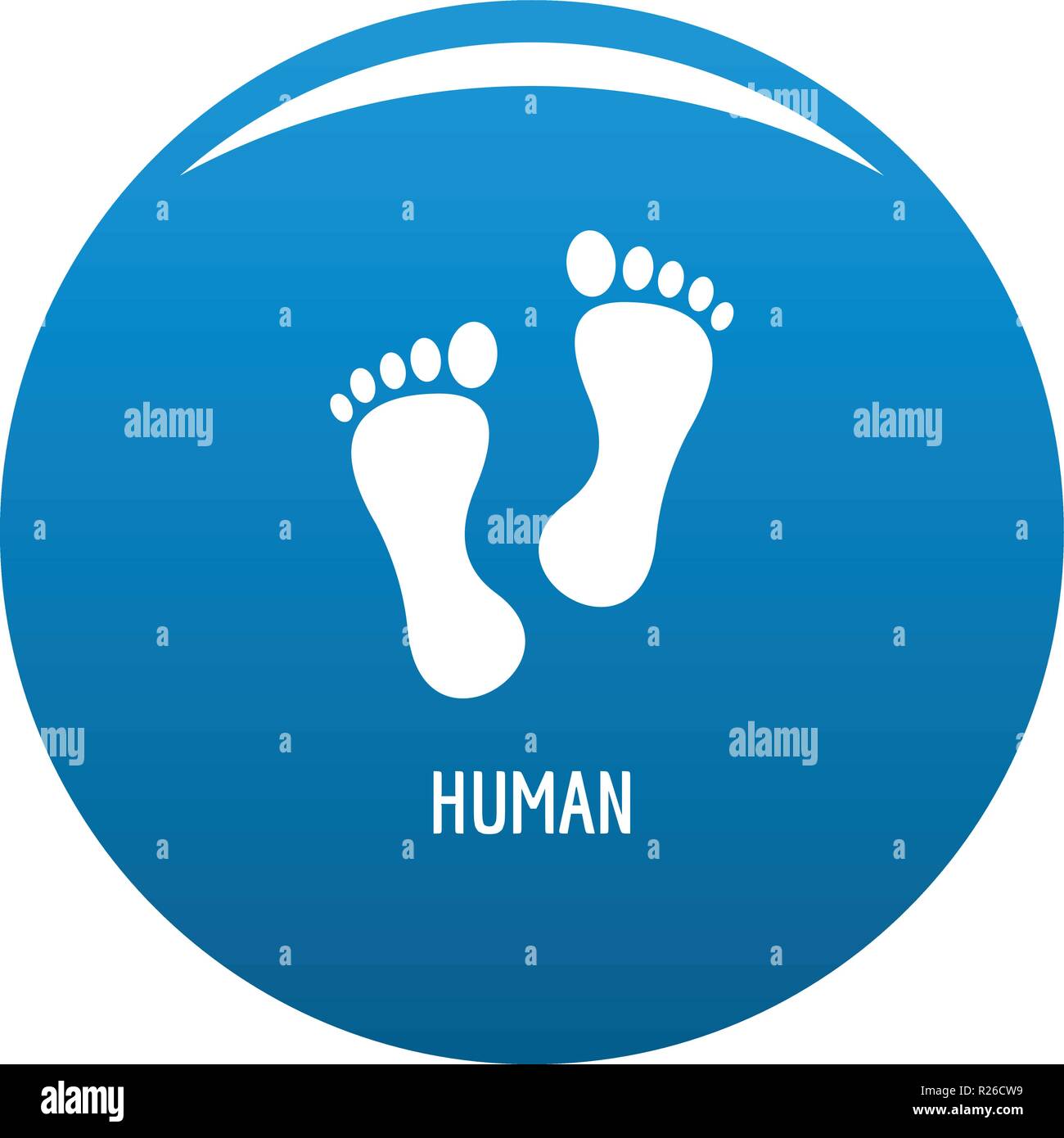 Human step icon vector blue circle isolated on white background Stock ...