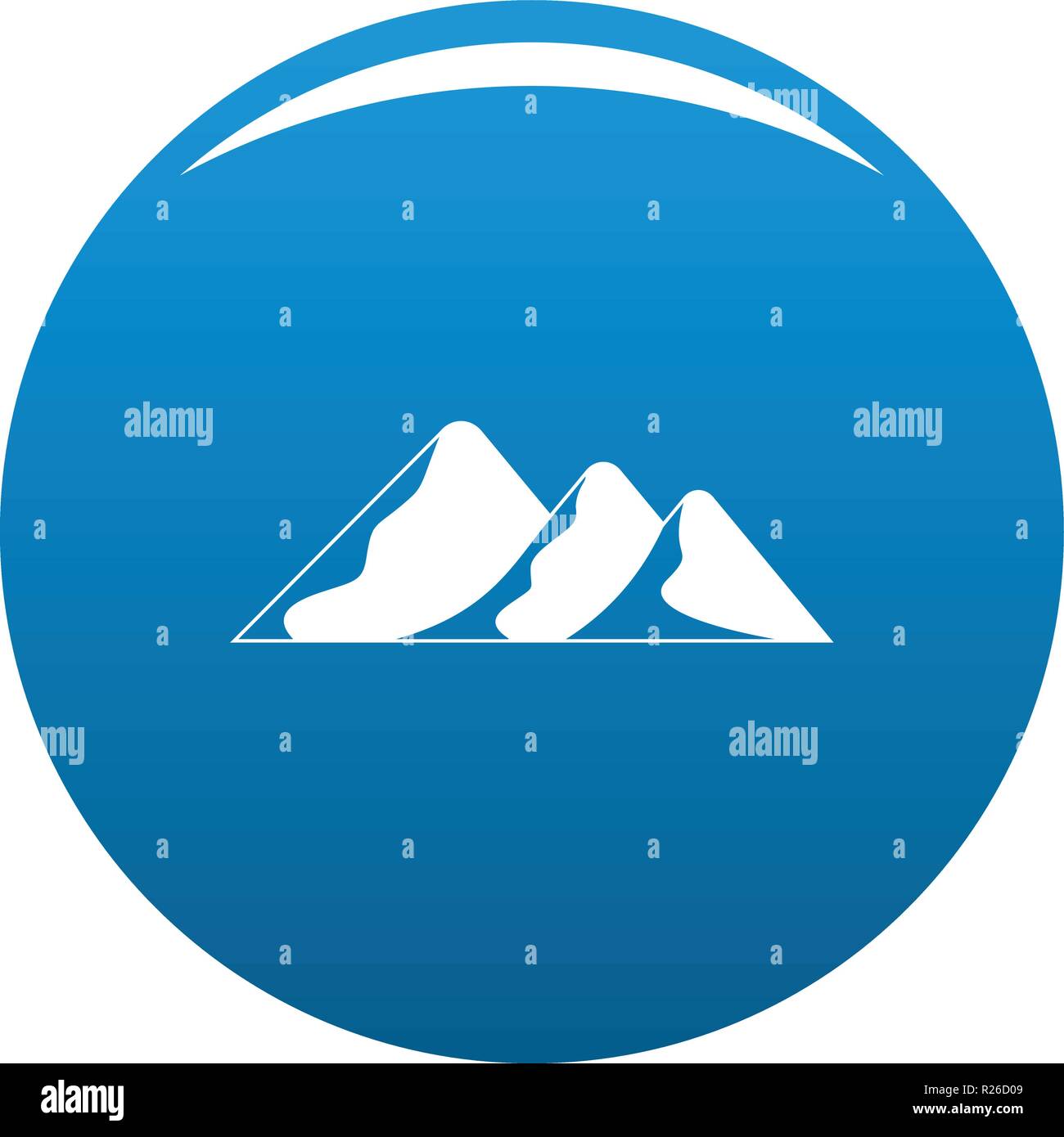 Travel to mountain icon vector blue circle isolated on white background ...