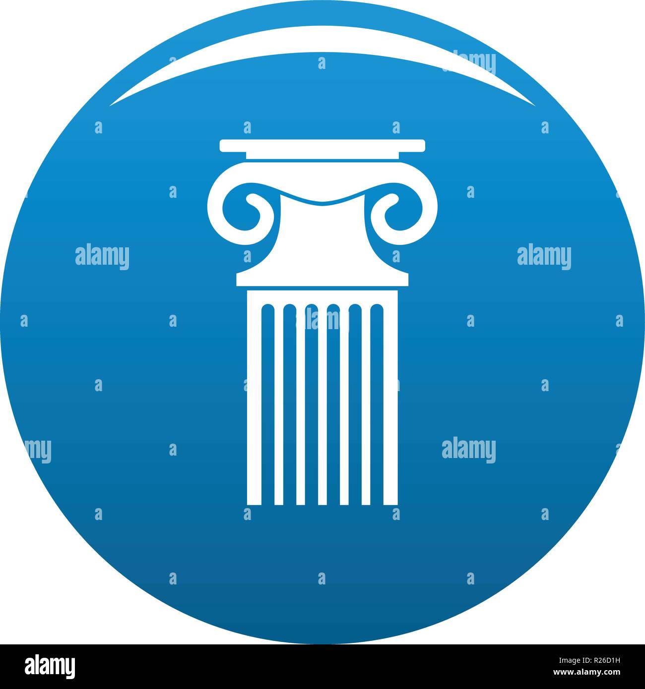 Decorative column icon vector blue circle isolated on white background ...