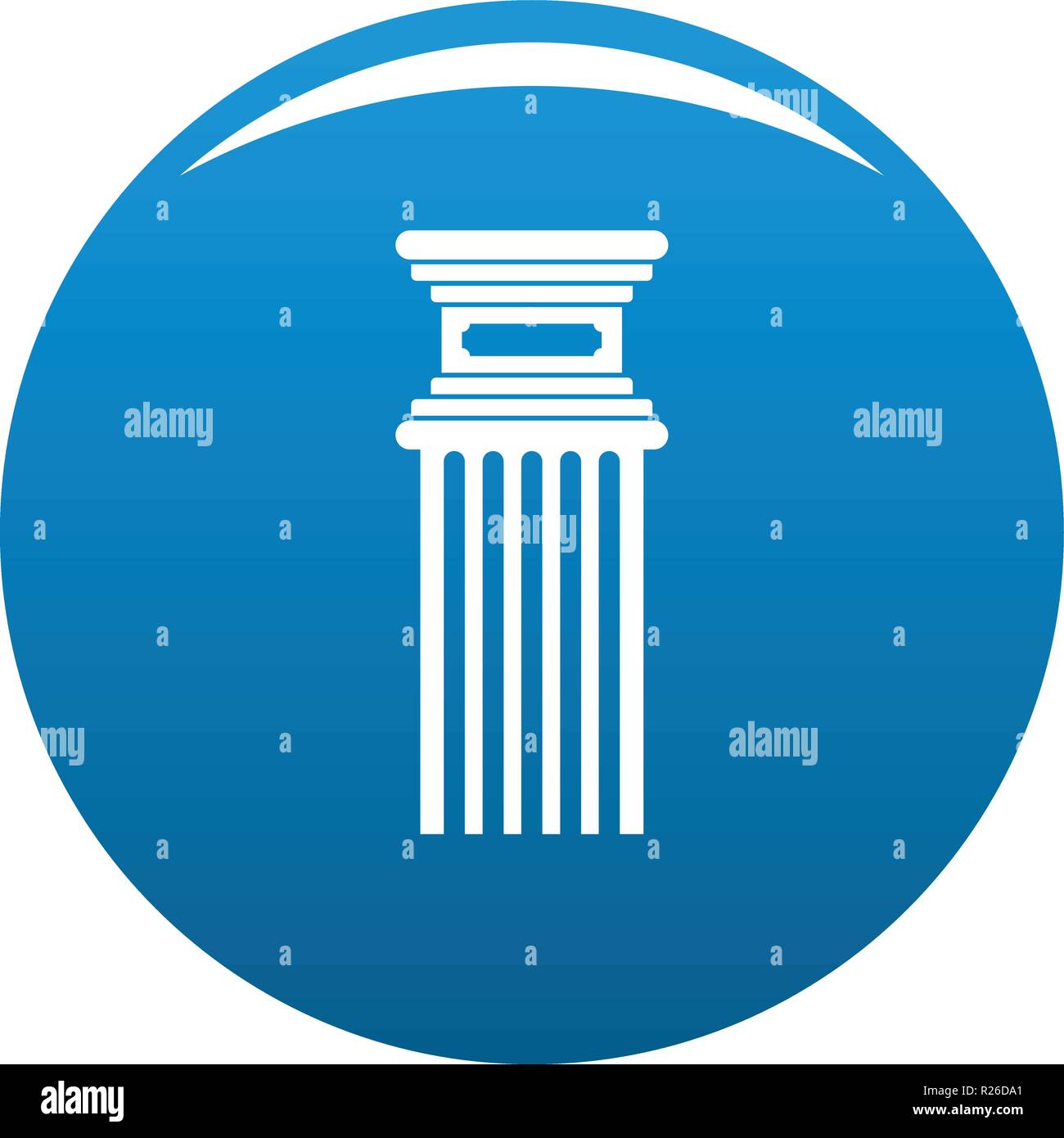 Antique column icon vector blue circle isolated on white background ...