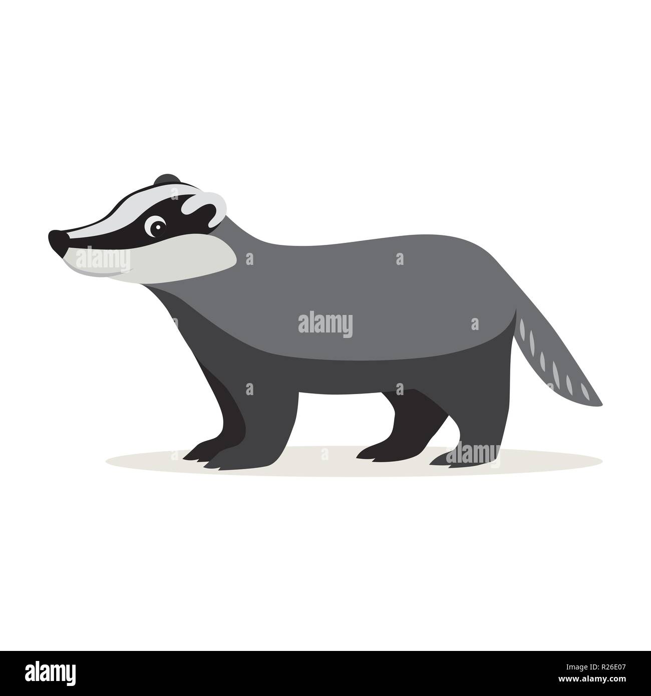 Icon of gray badger isolated, forest, woodland animal Stock Vector