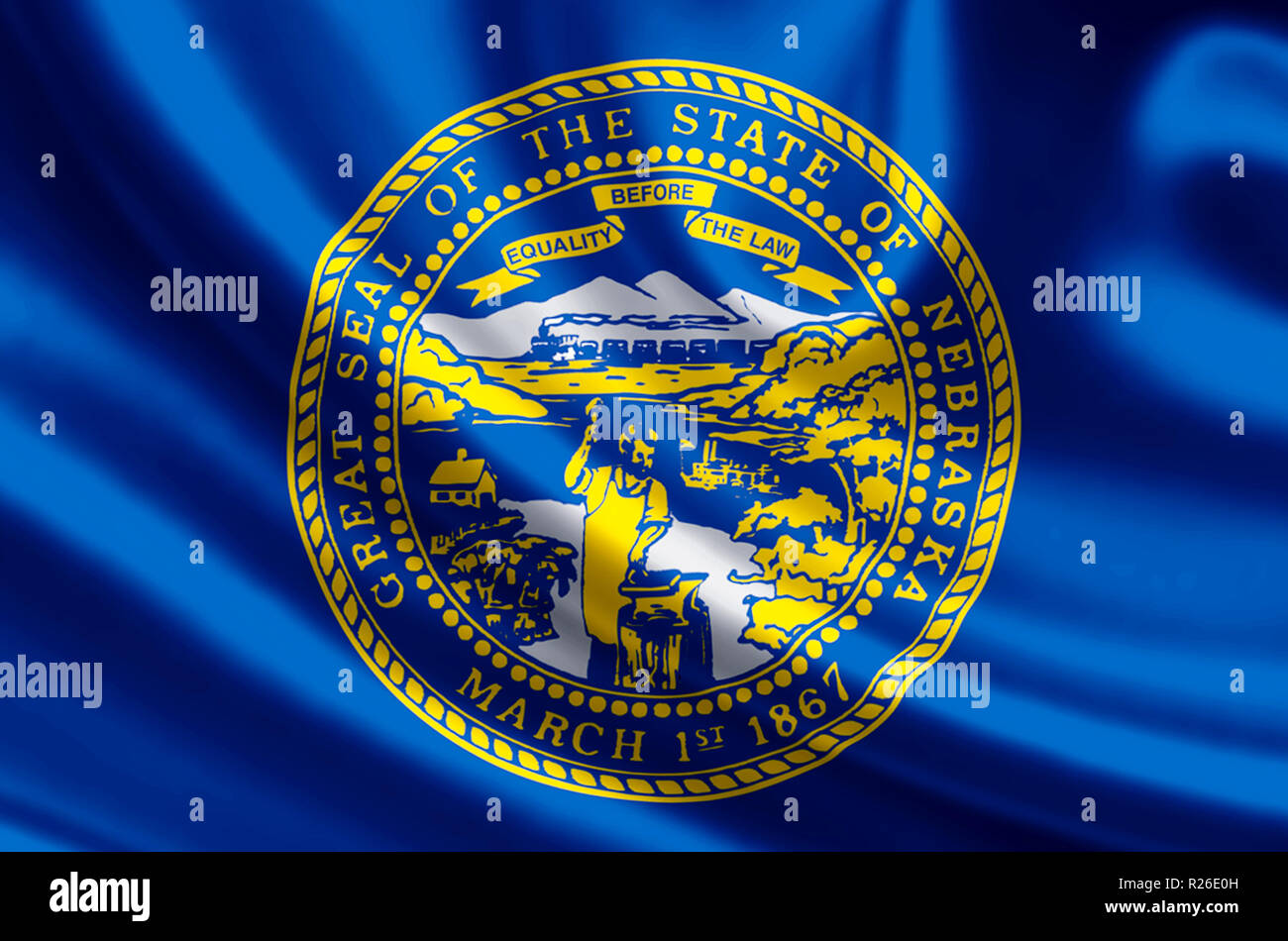 Nebraska waving and closeup flag illustration. Perfect for background ...