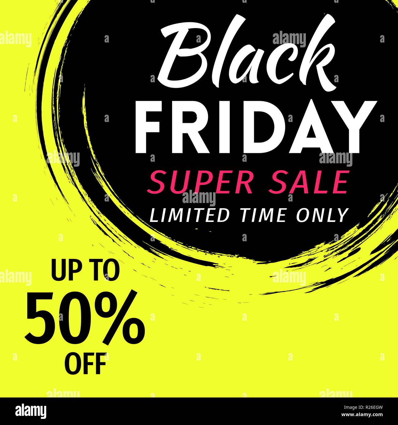 Black Friday sale banner invitation in grunge style Stock Vector