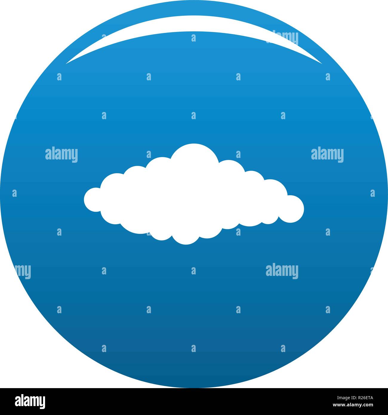 Fluffy cloud icon vector blue circle isolated on white background Stock ...