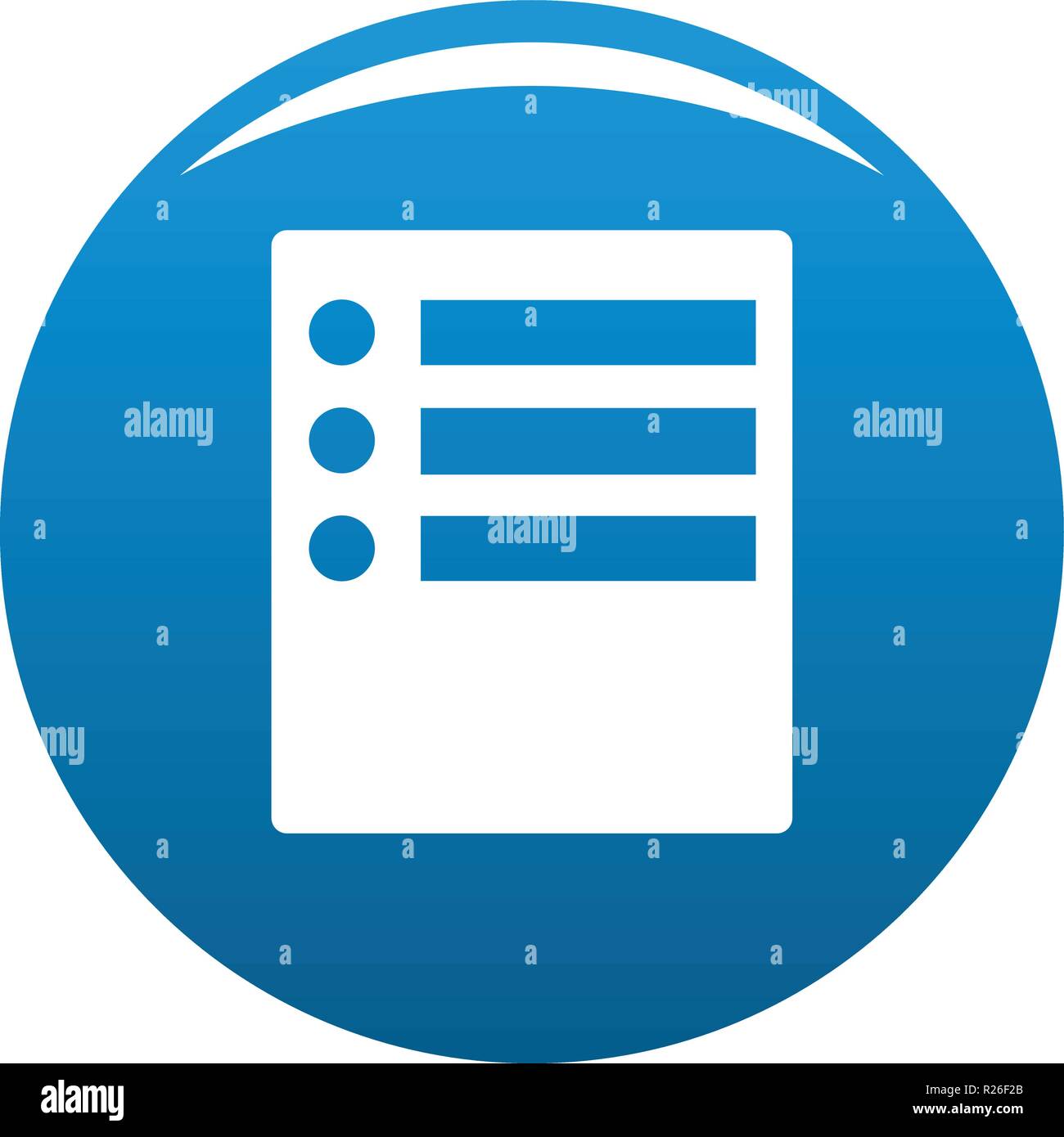 Checklist icon vector blue circle isolated on white background Stock ...