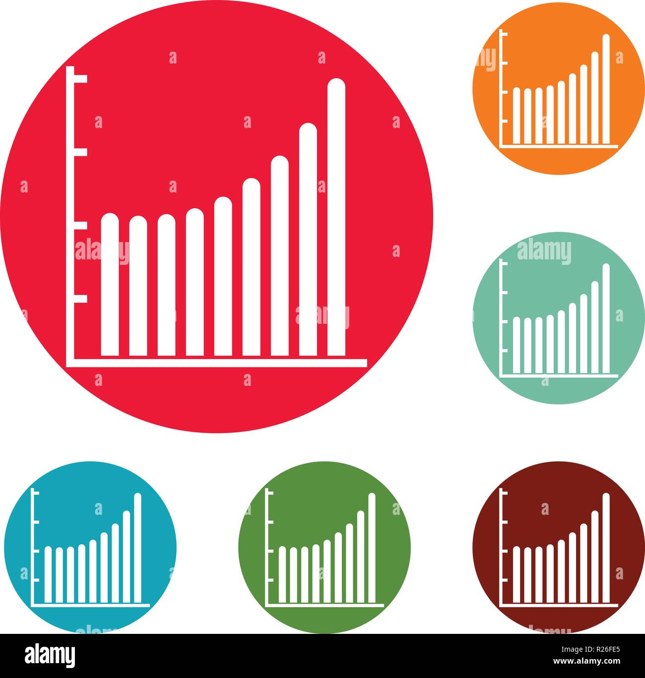 Business diagram icons circle set vector isolated on white background ...
