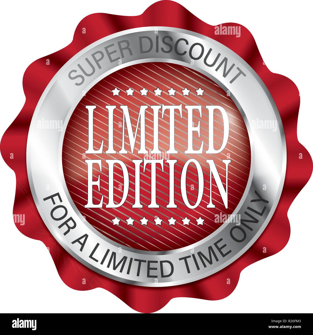 ROUND RED RIBBON ON WHITE BACKGROUND Stock Vector Image & Art - Alamy
