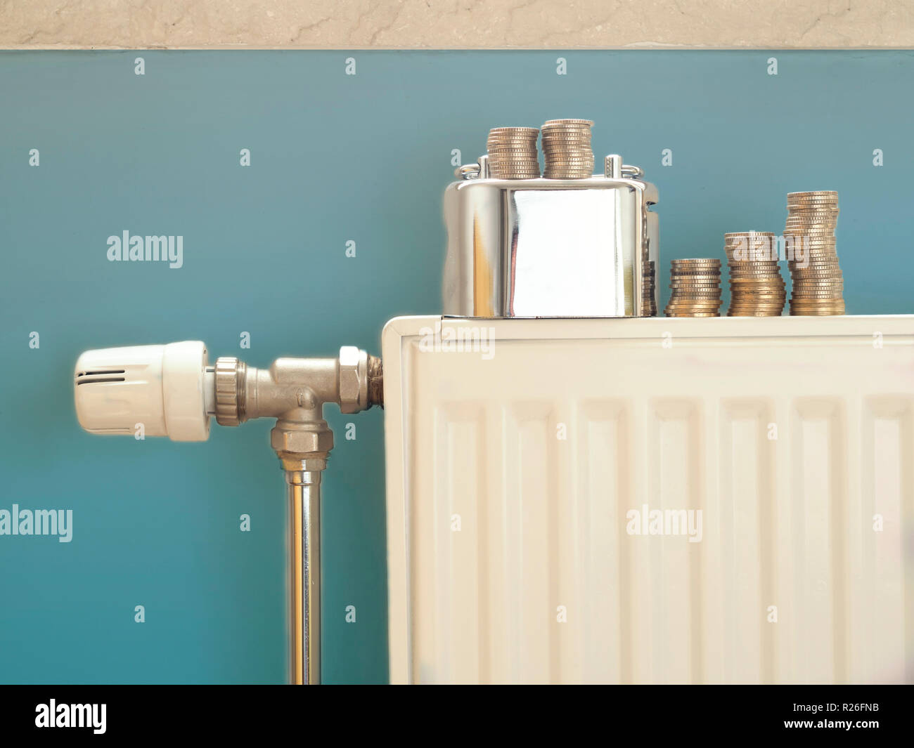 radiators in the house. concept photo about warmingrelated insulation