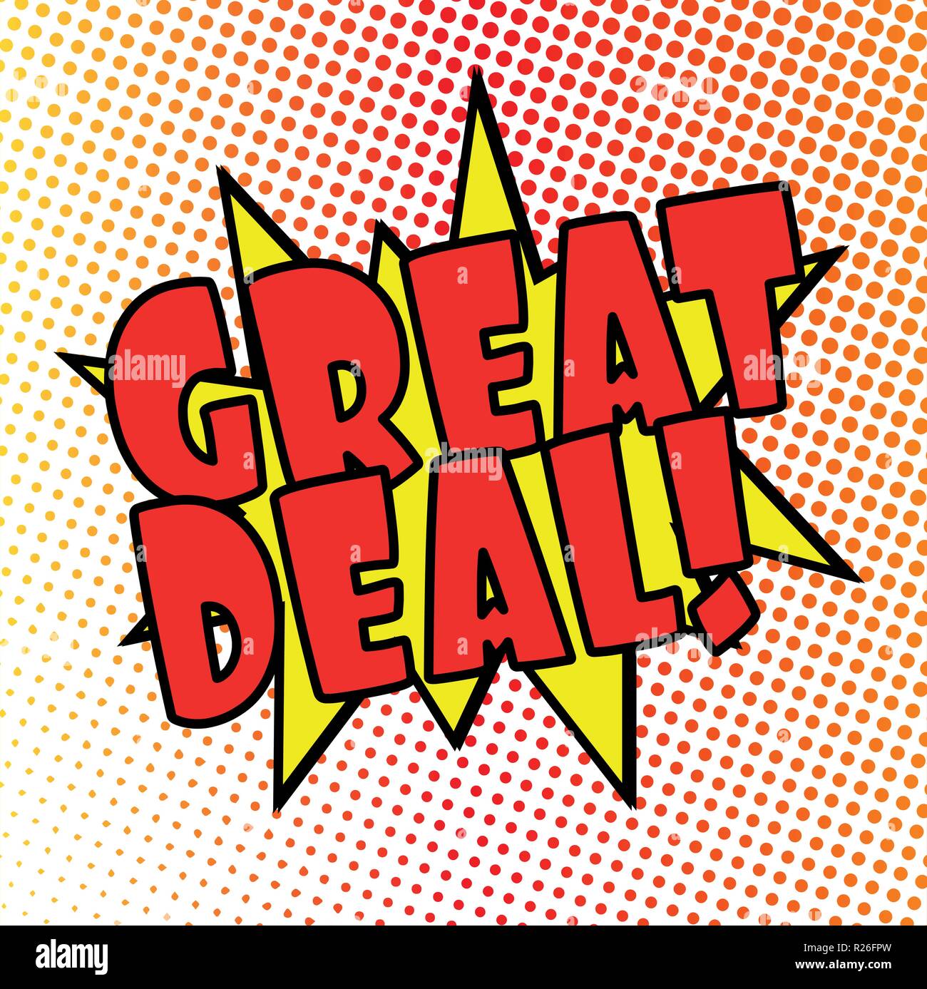 follow us comic explosion with red dots on white Stock Vector