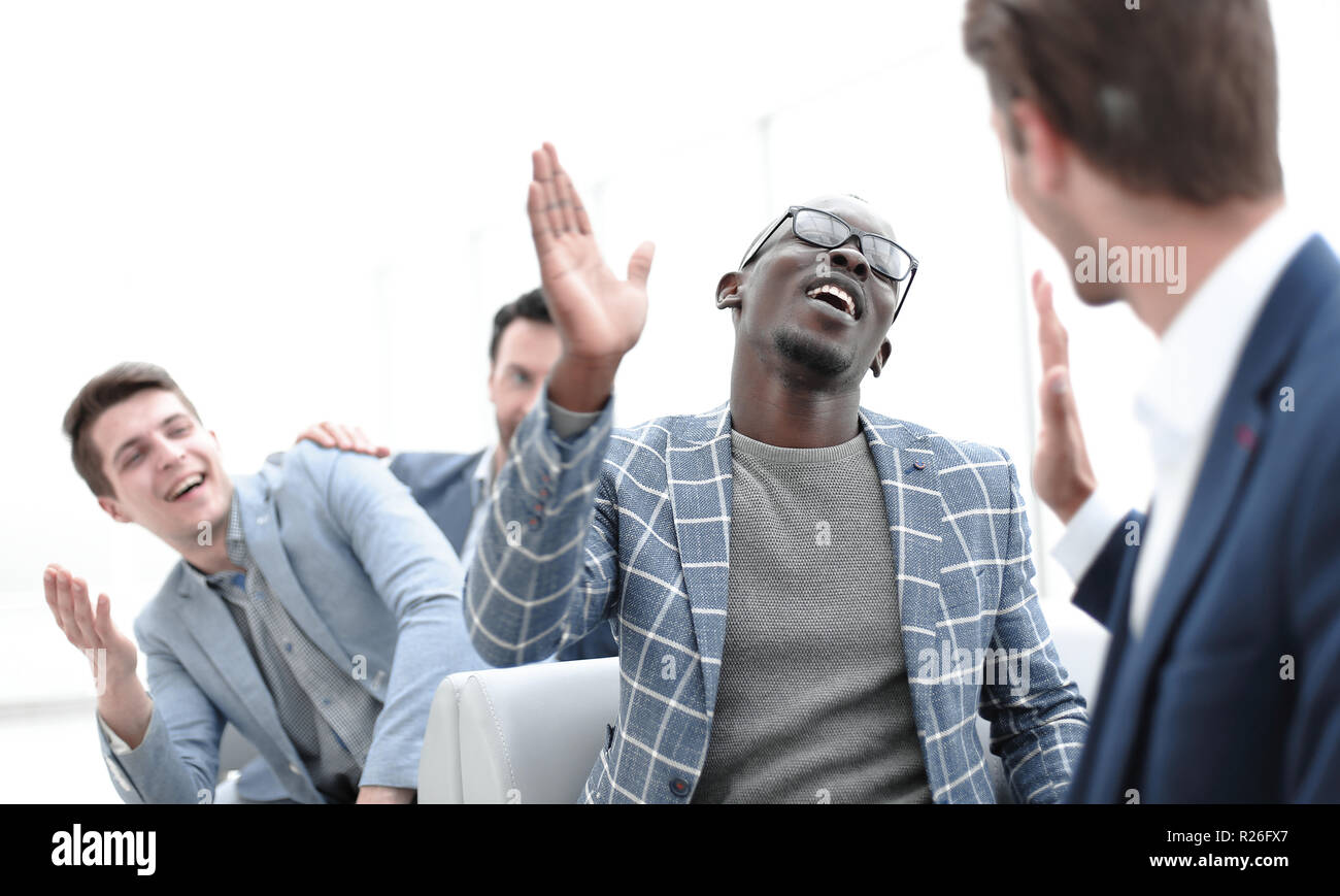 successful employees giving each other a high five Stock Photo - Alamy