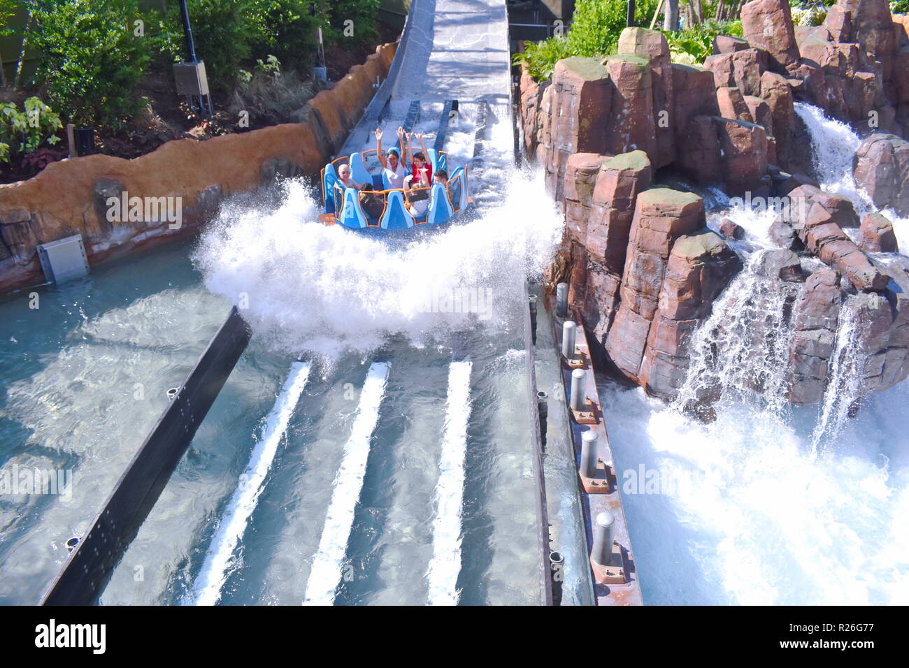 Orlando, Florida. October 19, 2018. Friends group having fun amazing