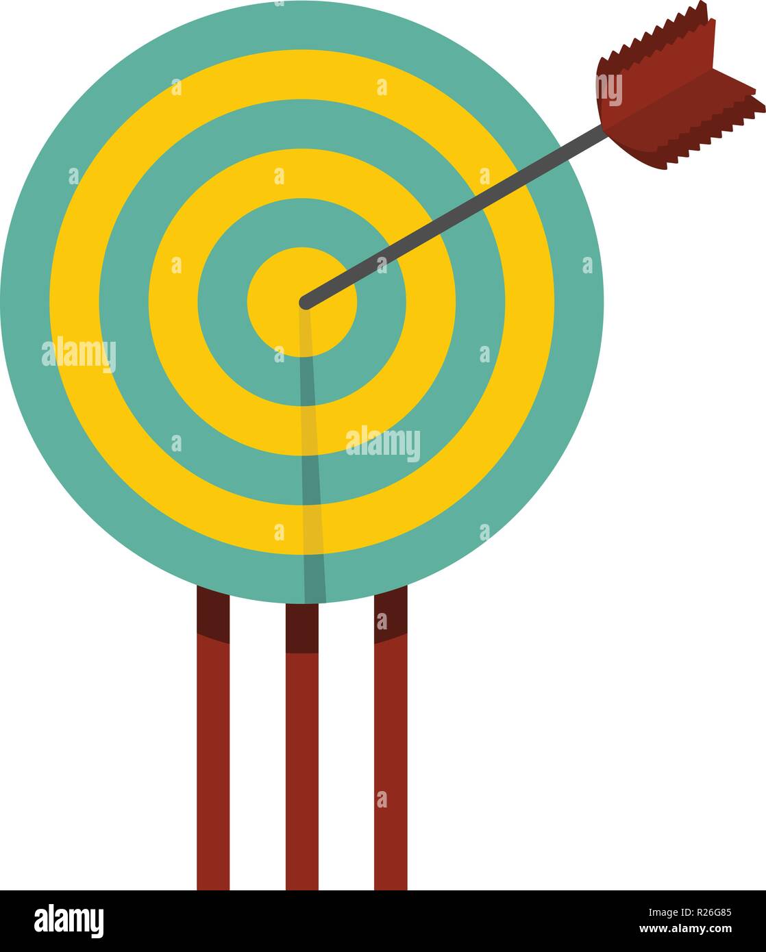 Arrow in target icon. Flat illustration of arrow in target vector icon ...