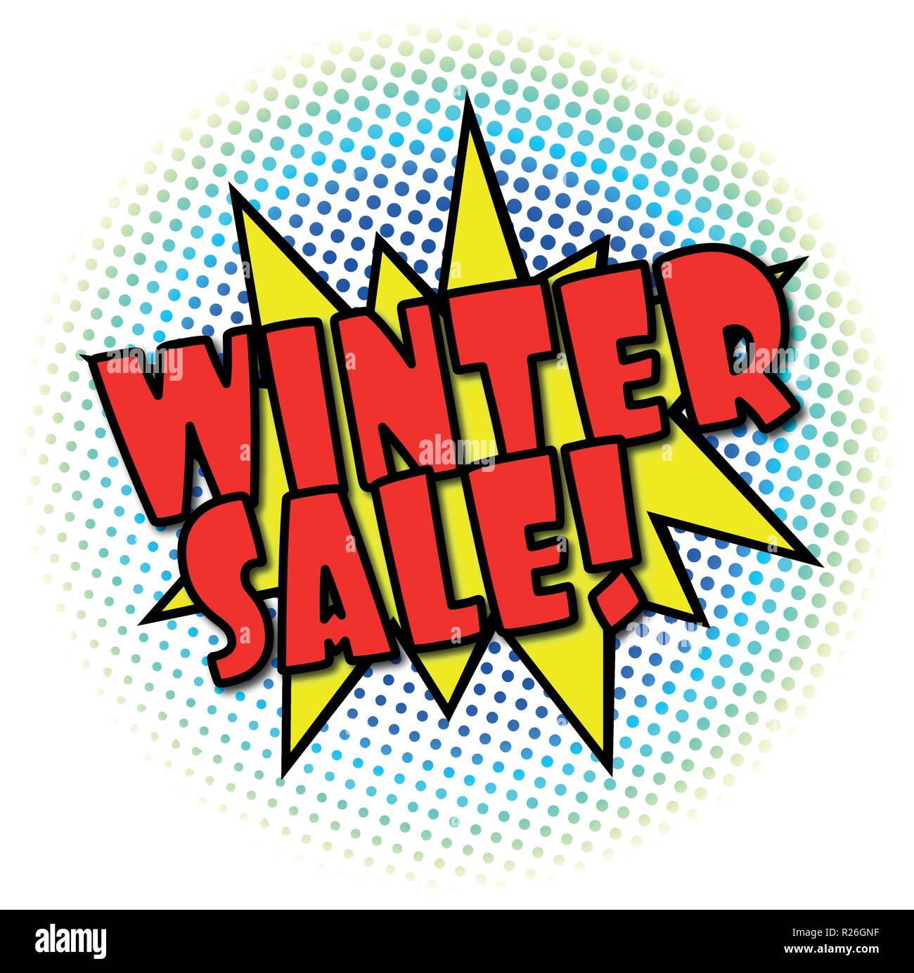 POP comic explosion with dots on white Stock Vector