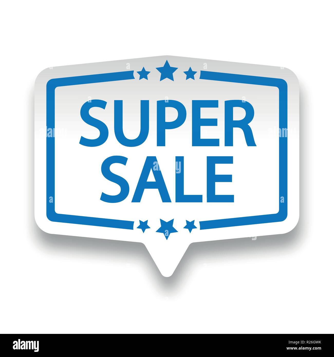 white lable on white background with shadow Stock Vector