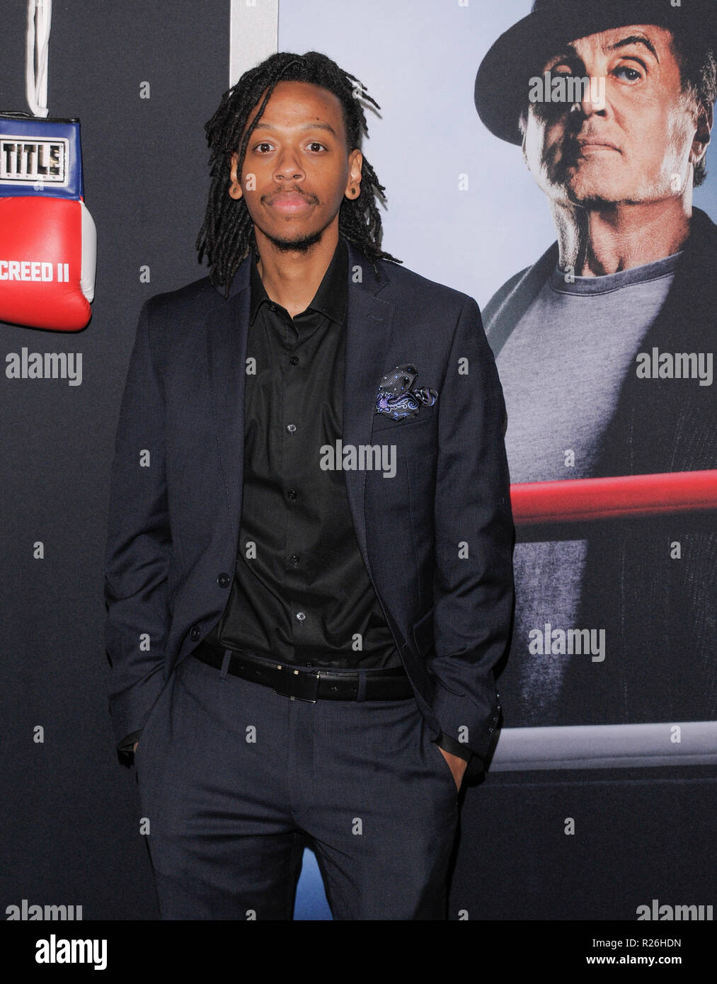New York, NY - November 14, 2018: Juel Taylor attends the Creed II New York Premiere at AMC Loews Lincoln Square Stock Photo