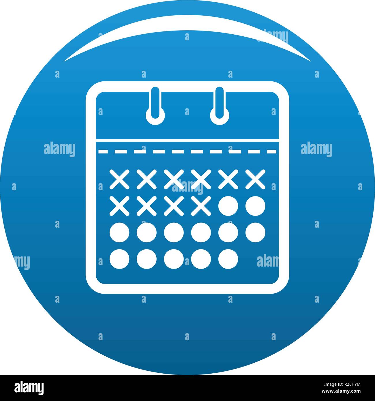 Calendar plan icon vector blue circle isolated on white background ...