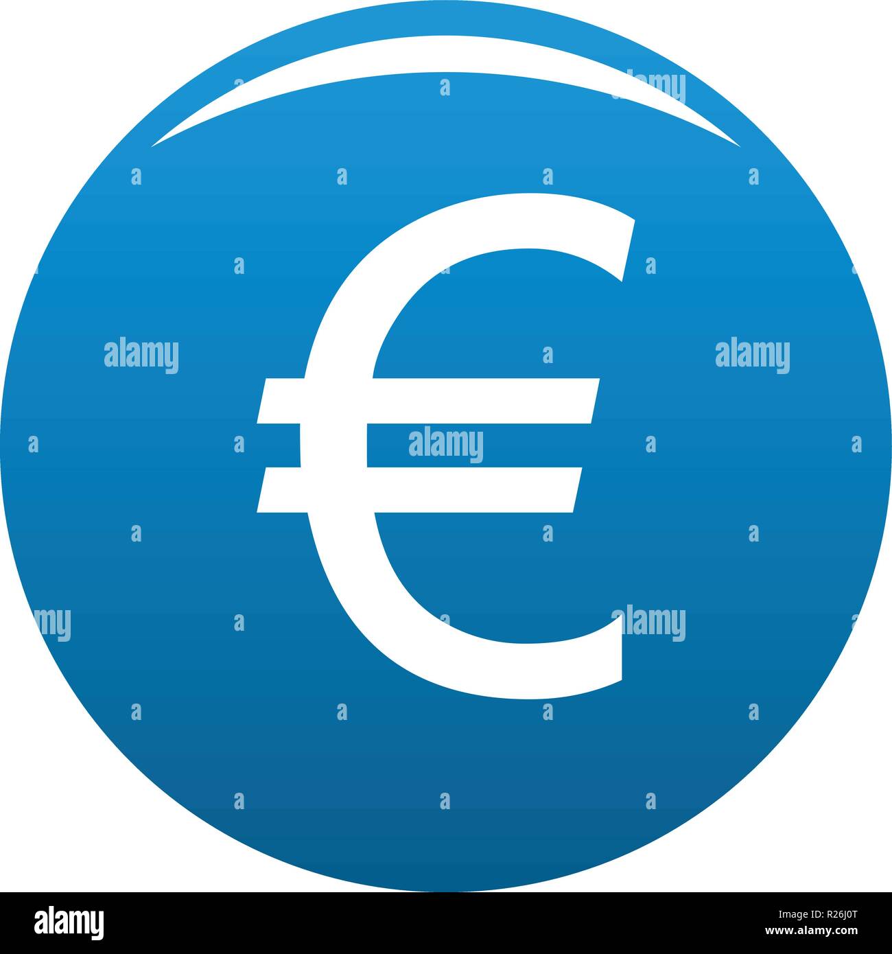 Euro symbol icon vector blue circle isolated on white background Stock ...
