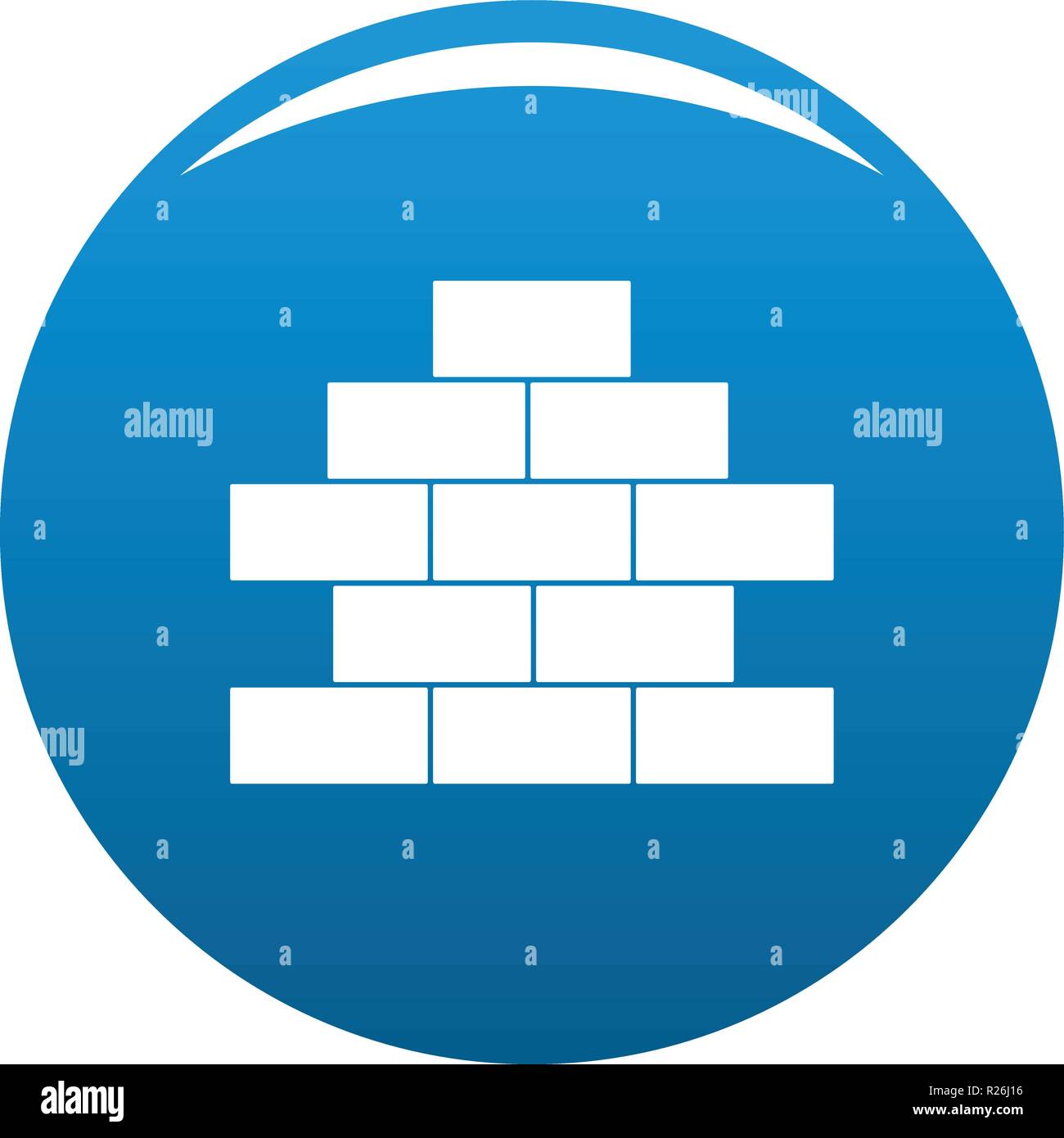 Brick wall icon vector blue circle isolated on white background Stock ...