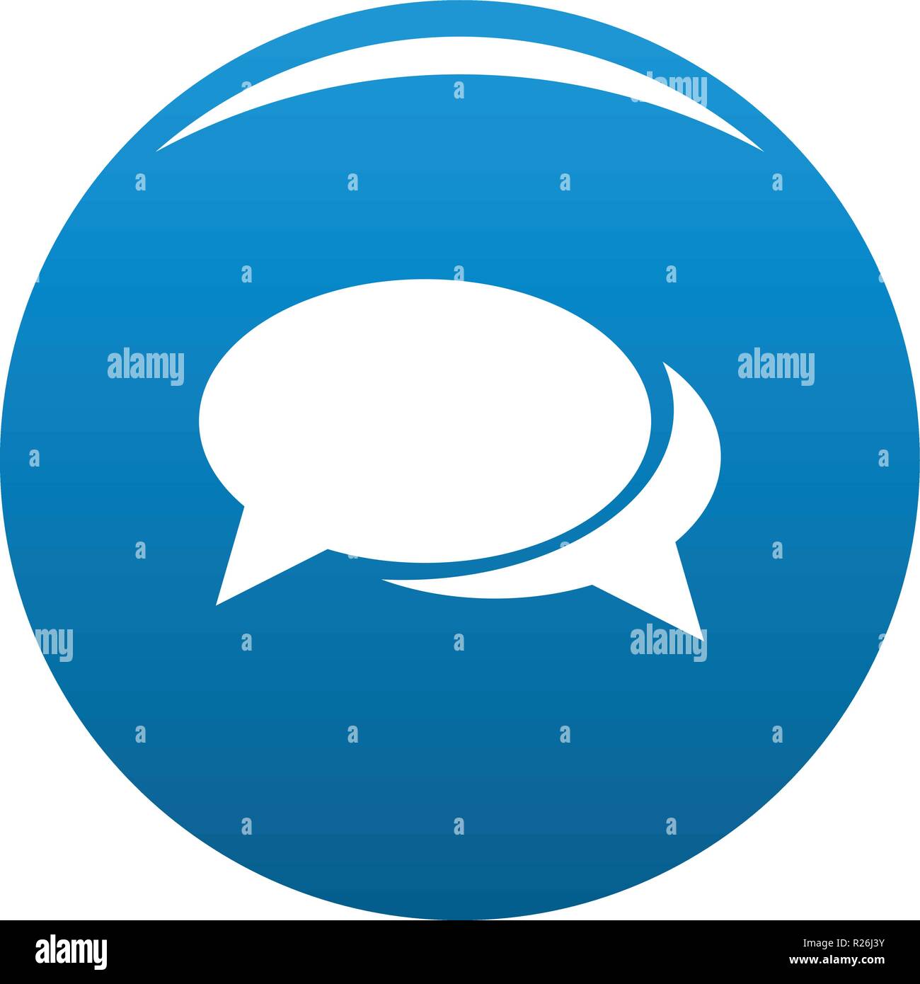 Speech bubbles icon vector blue circle isolated on white background ...