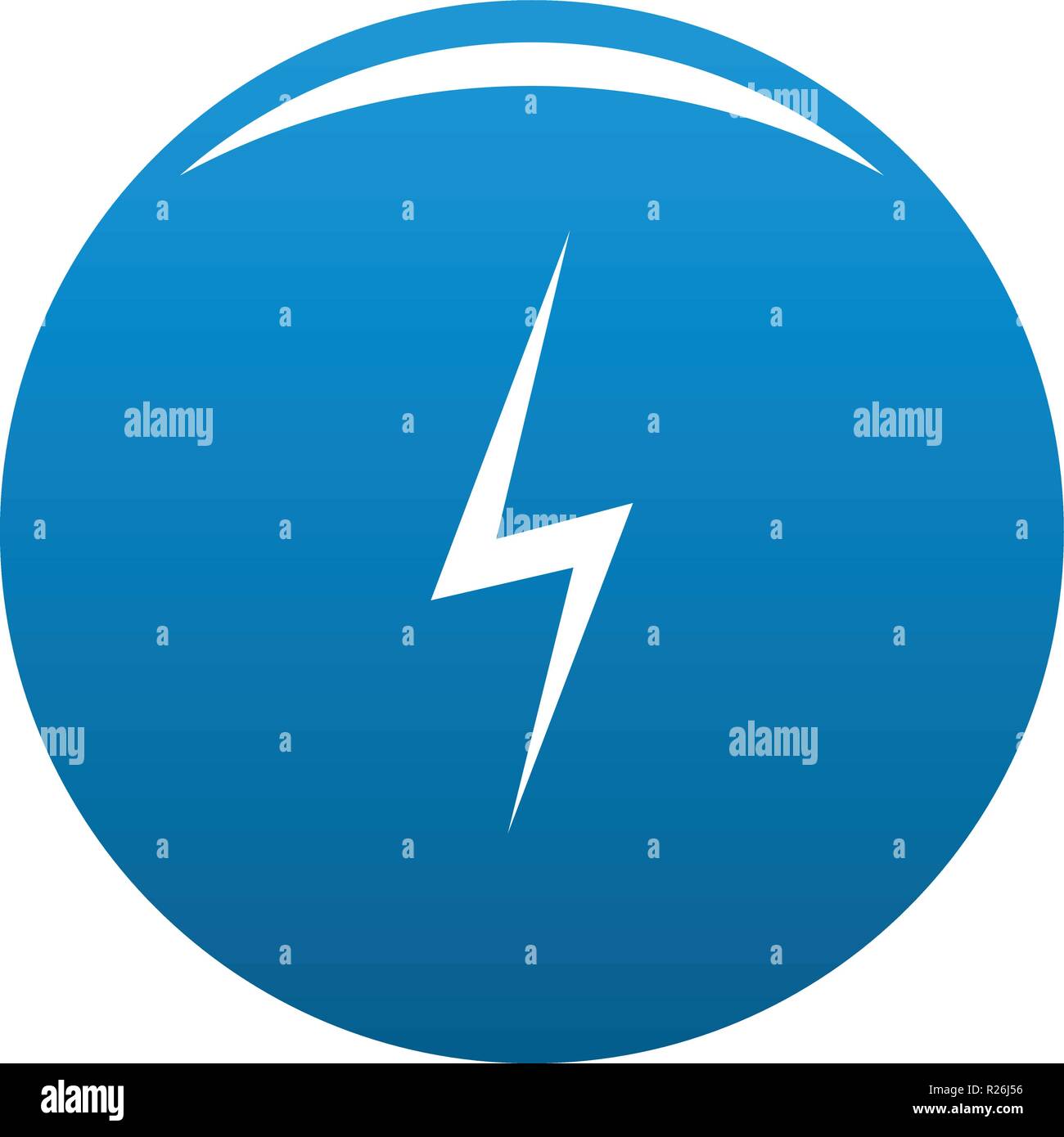 Lightning icon vector blue circle isolated on white background Stock ...